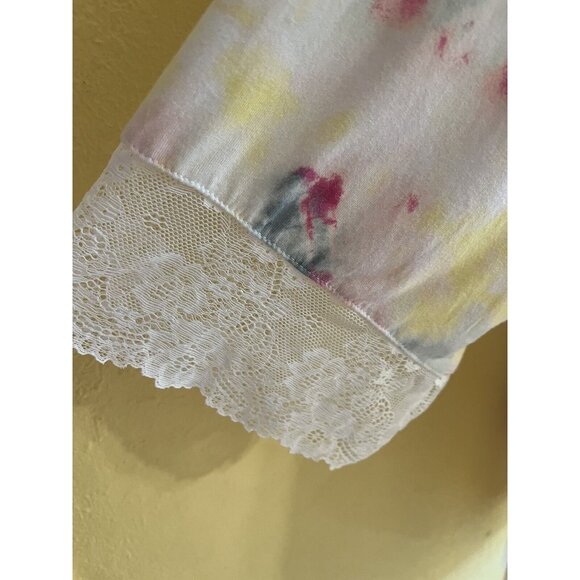 INC International Concepts Womans Large Lace-Trim Wrap Robe Tie Dye New $60 - Picture 4 of 8